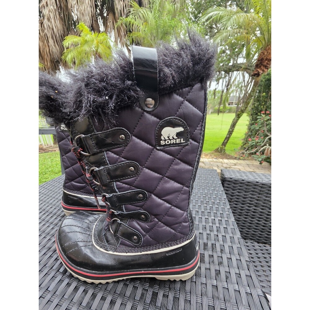 Sorel Tofino Cate NL2191-010 Winter Boots Quilted Waterproof Womens Sz 8 Black